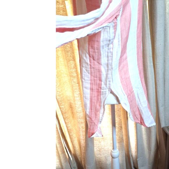 Rails Jaylin Ladies Button Up Long Tail Pink and White Striped Shirt Size S - Picture 8 of 11